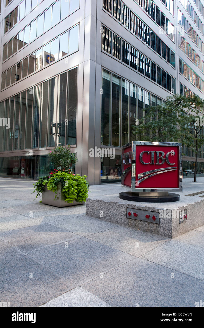 Une vue de la construction de la Banque CIBC au centre-ville de Toronto, Canada Banque D'Images