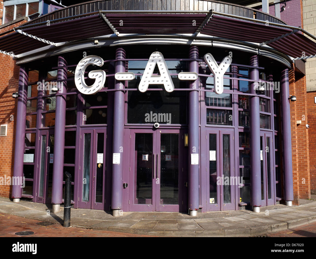 G-A-Y bar à Canal Street, Manchester UK Banque D'Images