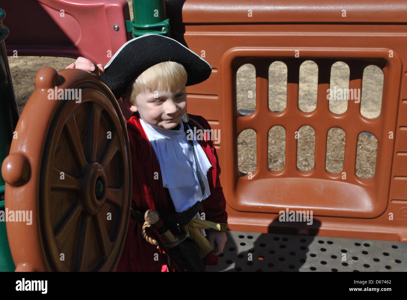 Smiling pirate ship aire de direction de l'enfant Banque D'Images