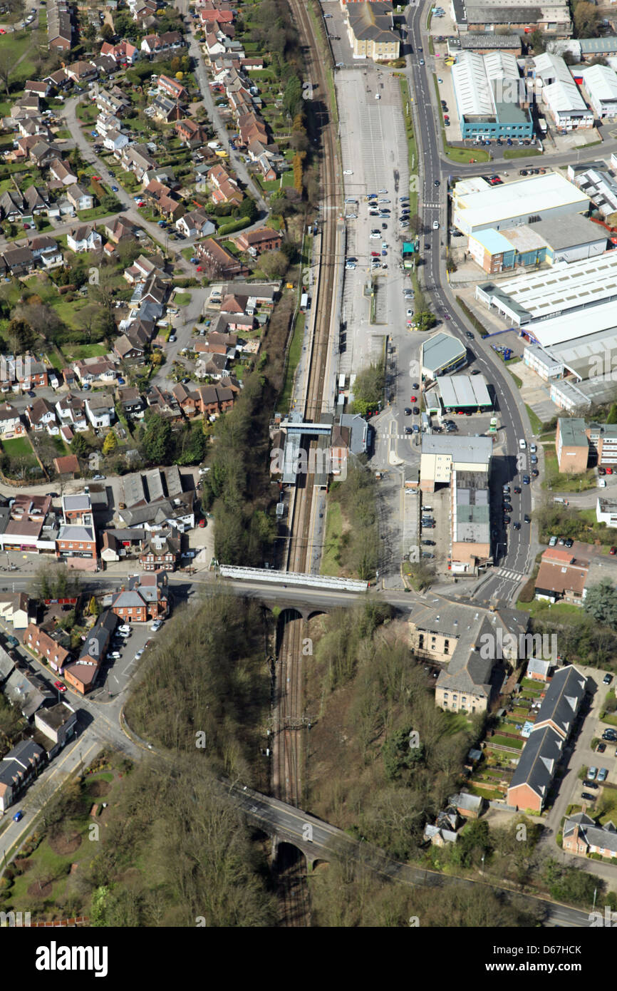 Vue aérienne de la gare de Billericay, Essex Banque D'Images