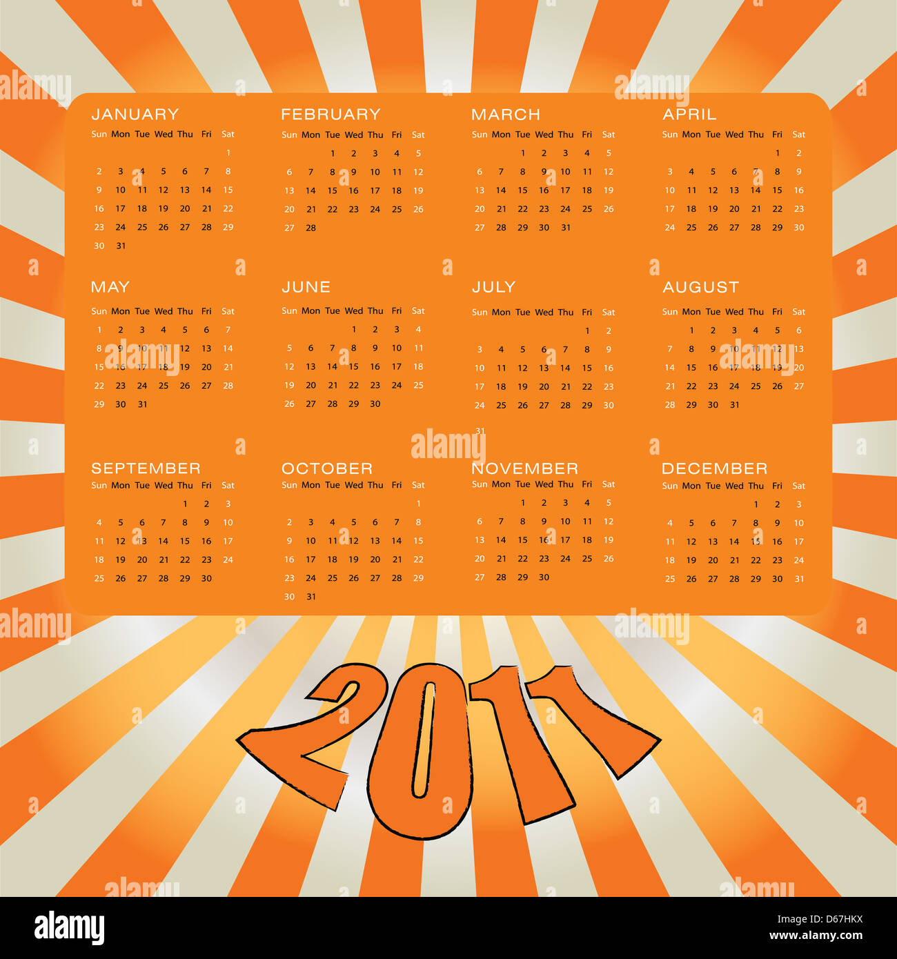 Vector calendar 2011 Banque D'Images