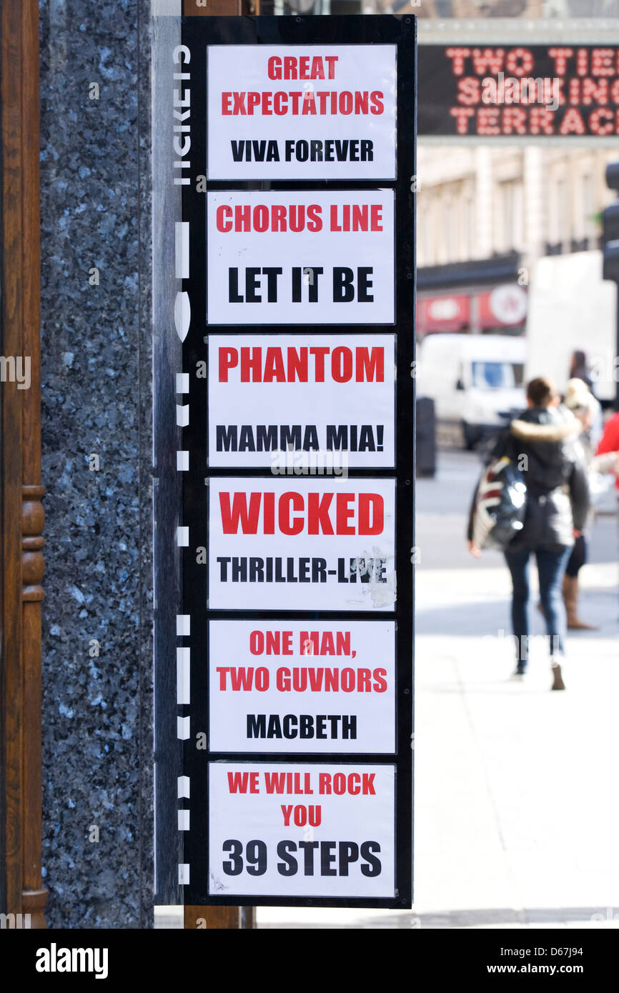 La publicité joue et productions à Londres Banque D'Images