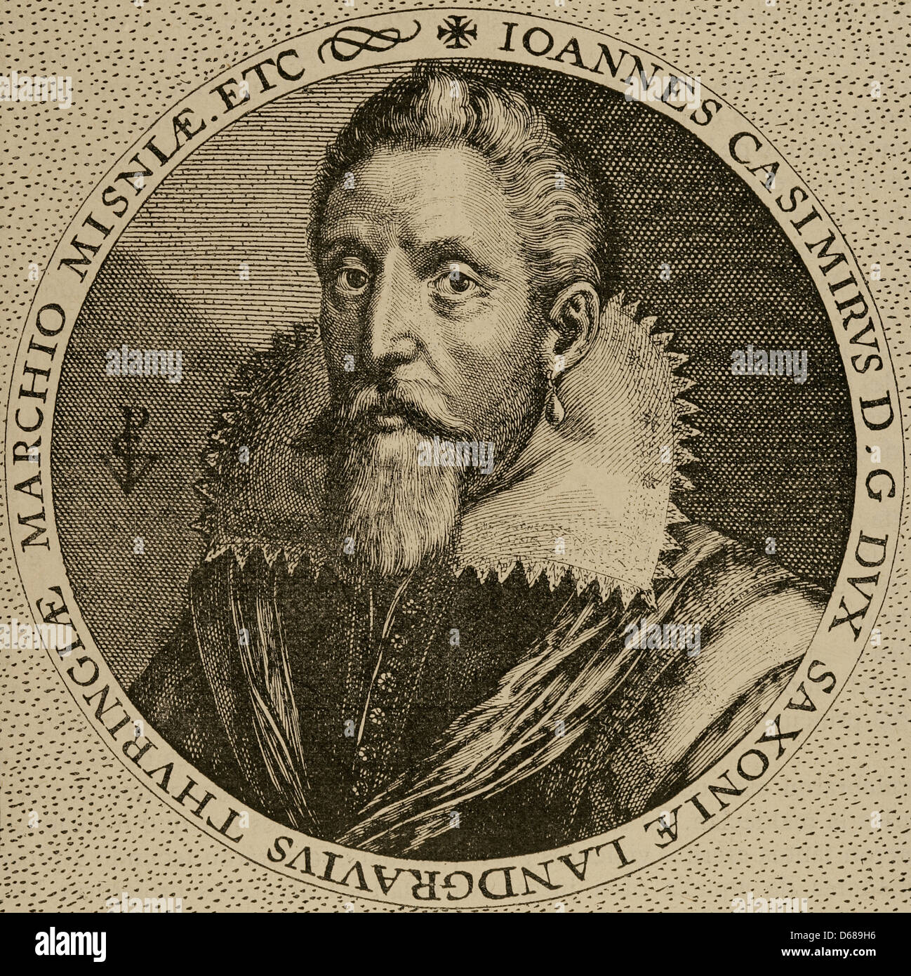 Jean Casimir, comte palatin de Simmern (1543-1592). Prince allemand. La gravure. Banque D'Images