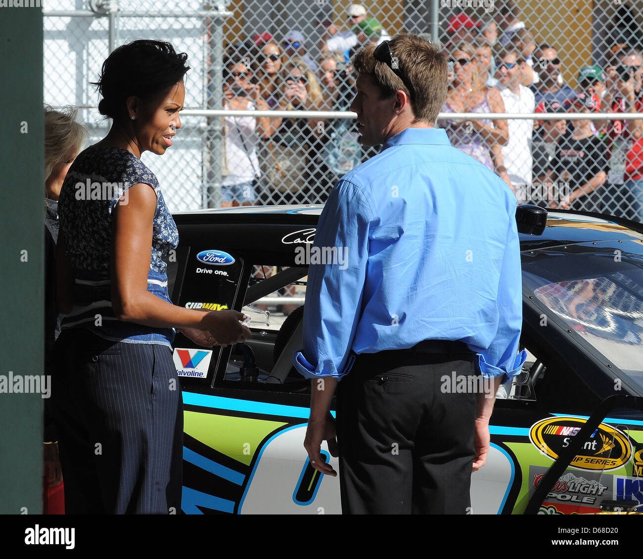 La Première Dame Michelle Obama apparaît à la Ford 400 à la Homestead Miami Speedway Homestead, Floride Banque D'Images