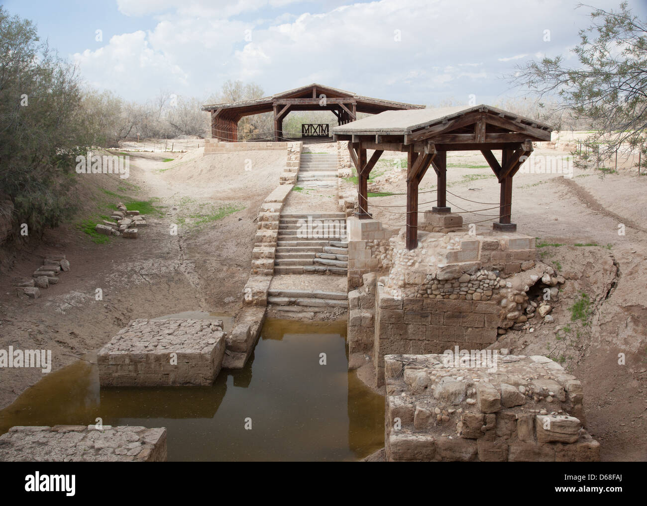 Site du baptême de Jésus Christ, maintenant en Jordanie dans le Moyen-Orient, et l'objectif de beaucoup de pèlerins voyage Banque D'Images