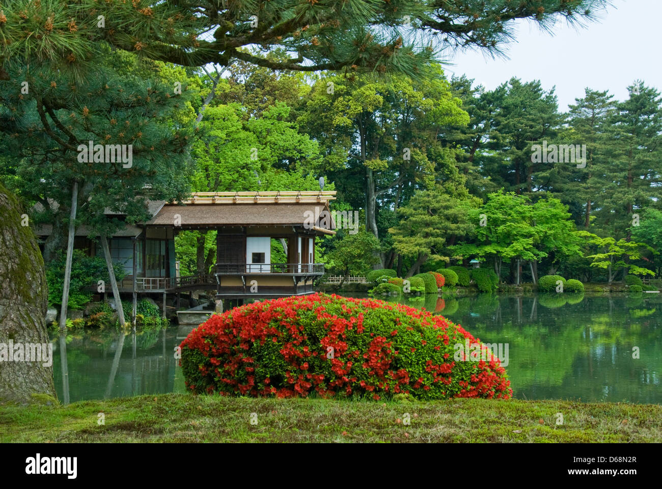 Jardins Kenrokuen, Kanazawa, Ishikawa, Japon Banque D'Images