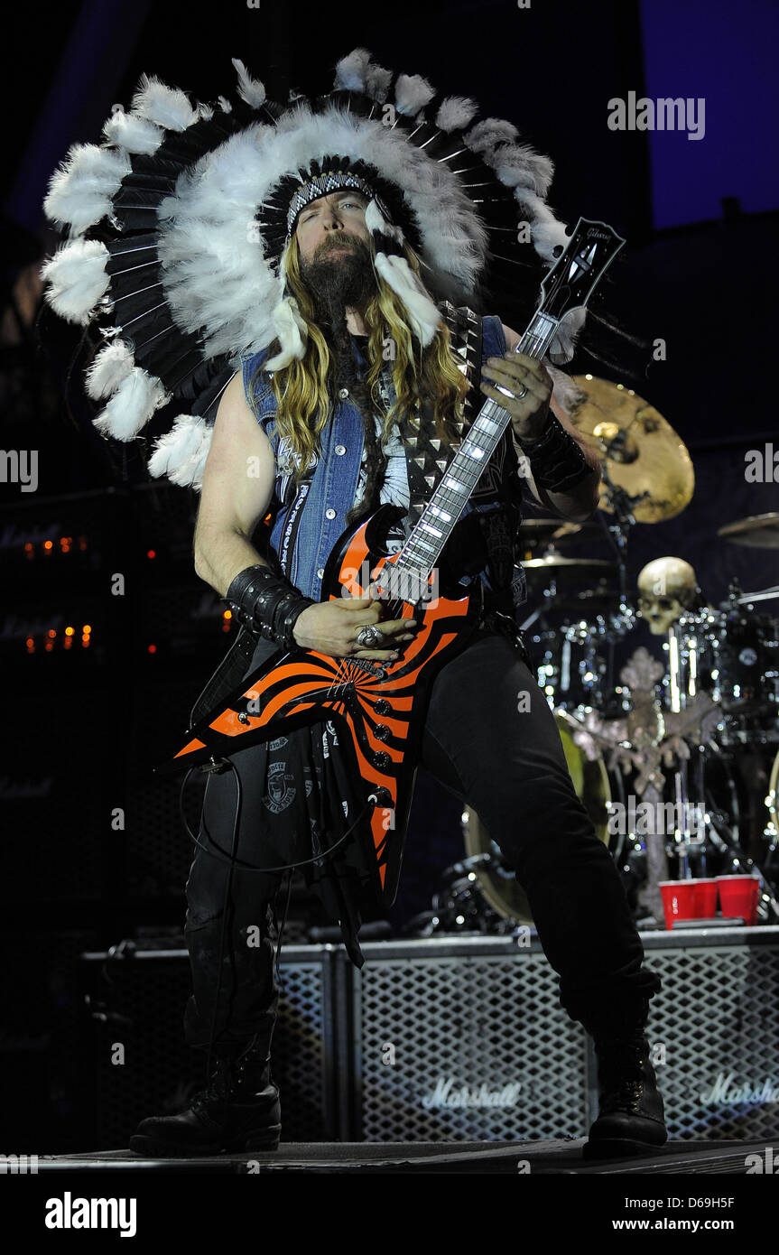 Zakk Wylde Black Label Society exécute vivent à l'Amphithéâtre Bayfront Miami Beach, Floride Banque D'Images