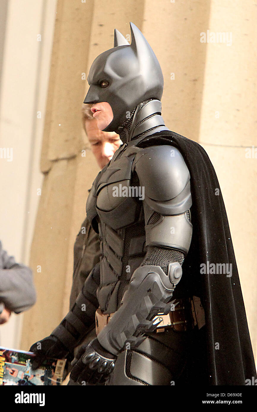 Christian Bale sur l'ensemble de 'film Batman The Dark Knight Rises' la  ville de New York, USA - 06.11.11 Photo Stock - Alamy