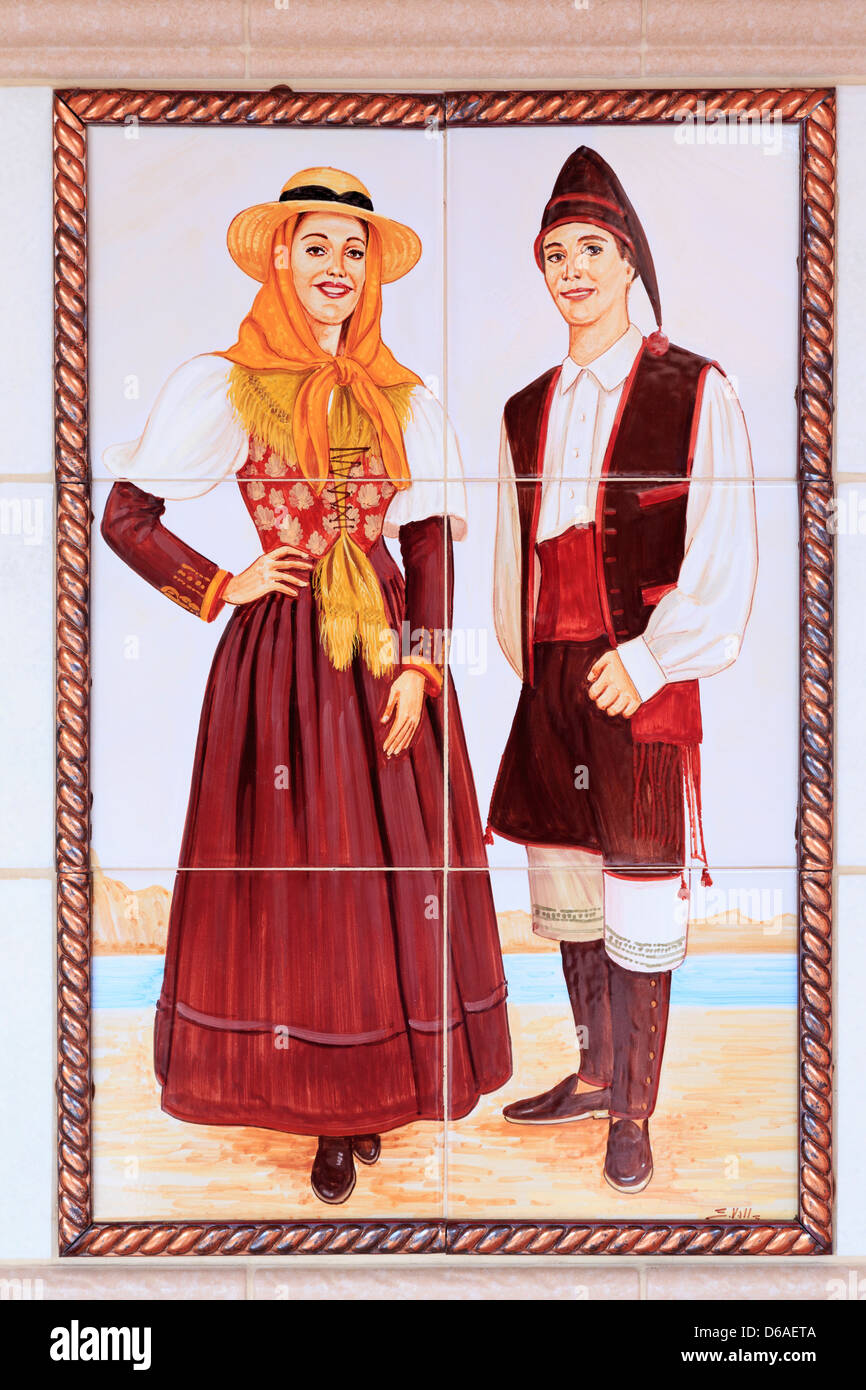 Tuile murale dans le marché africain,Santa Cruz de Tenerife, Tenerife Island, Îles Canaries, Espagne, Europe Banque D'Images