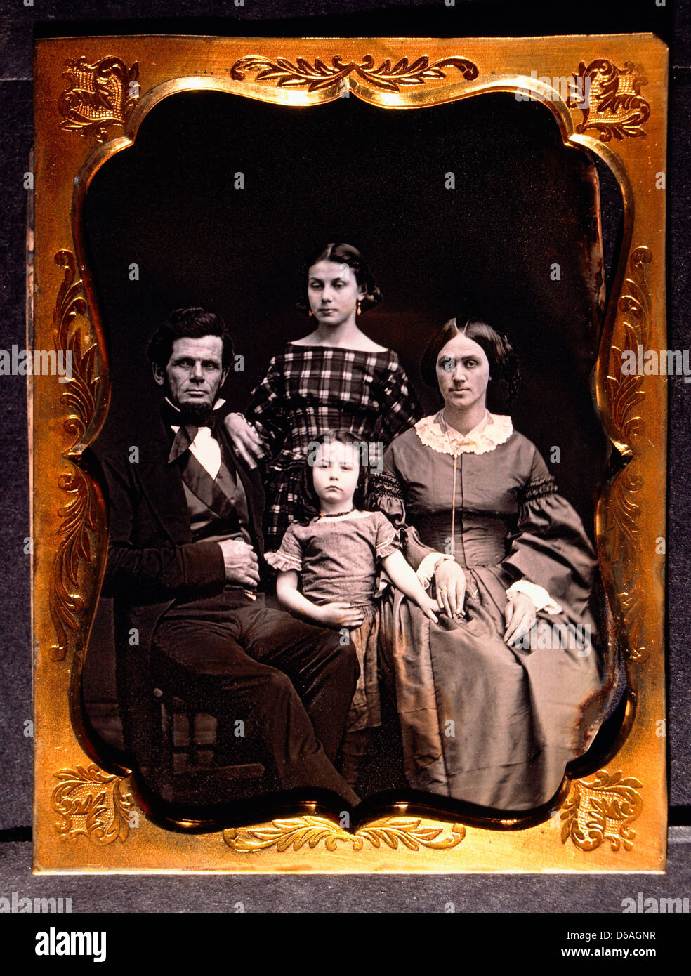 Portrait de famille, daguerréotype, vers 1850 Banque D'Images