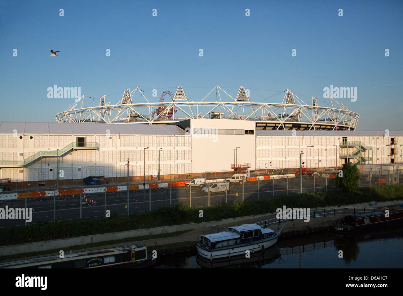Londres, Royaume-Uni, vue de Hackney Wick au Parc olympique dans l'East End londonien Banque D'Images