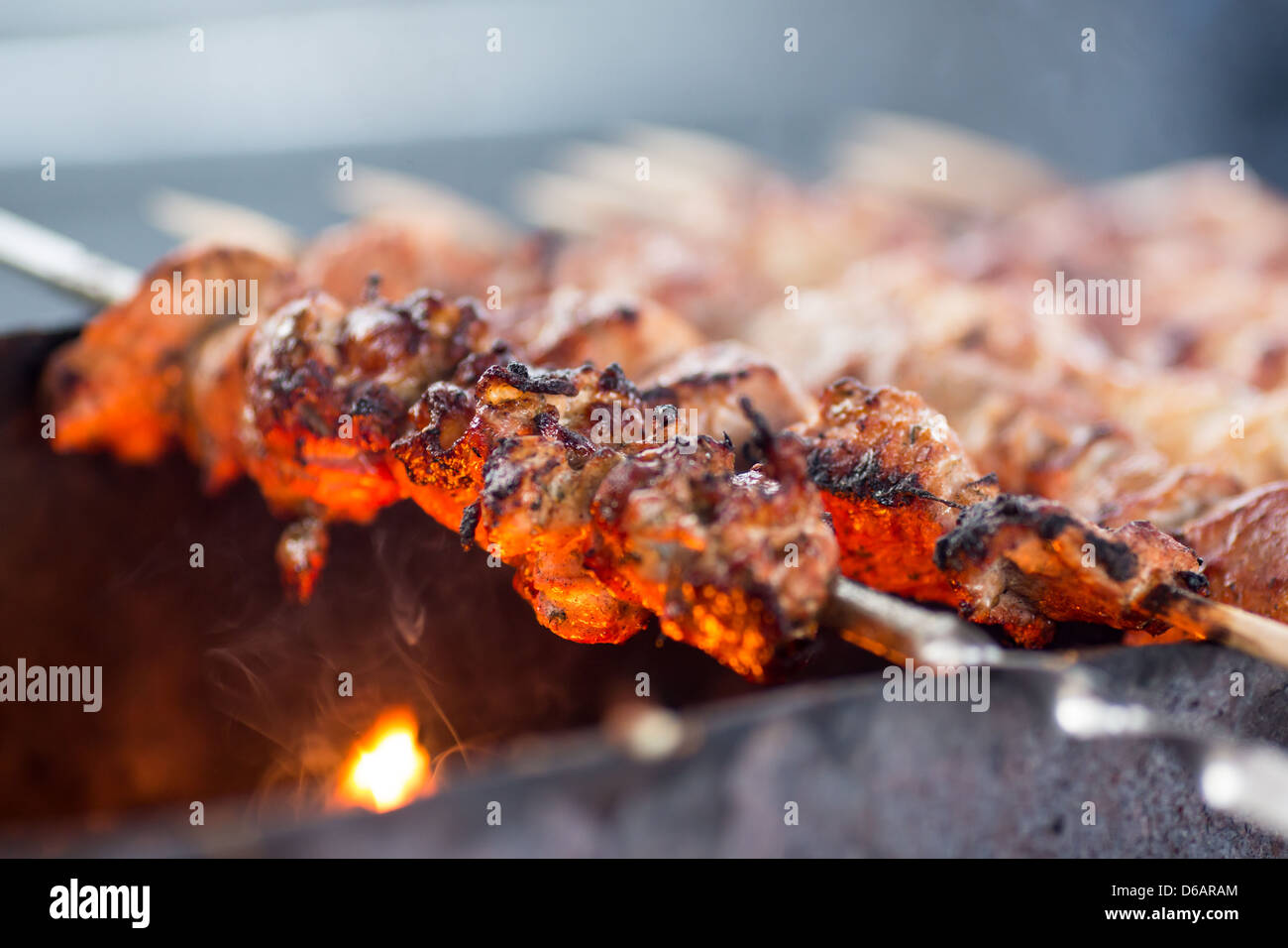 Barbecue ou poêlée de viande de boeuf ou de porc Banque D'Images