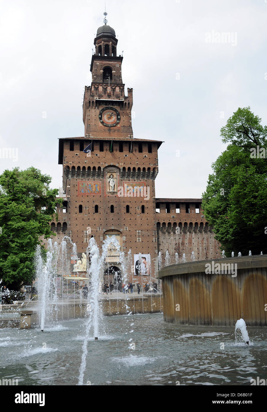Le Castello Sforzesco de Milan, Italie, 20 avril 2012. Photo : Britta Pedersen Banque D'Images