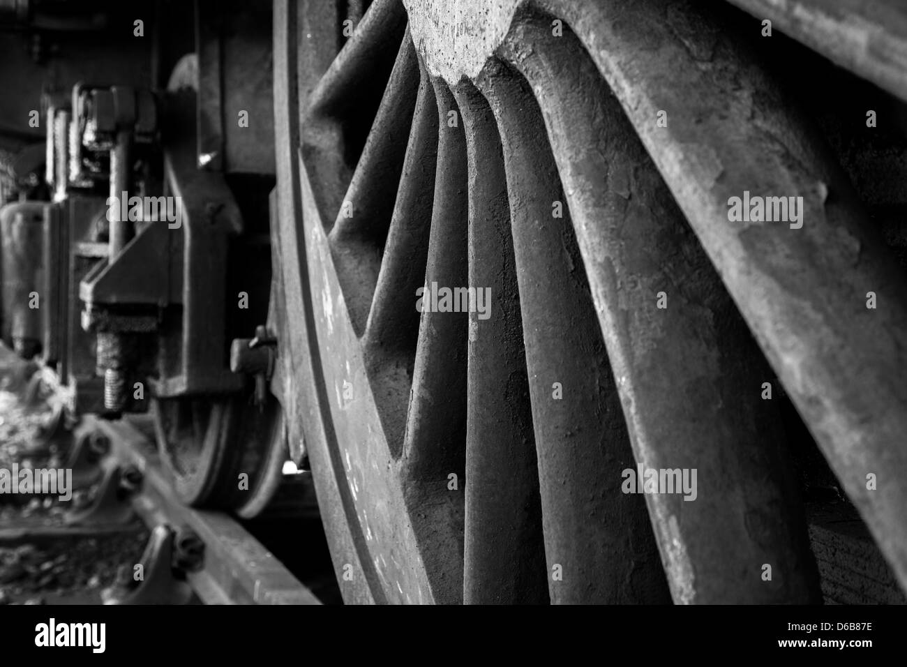 Les roues du train à vapeur Banque D'Images