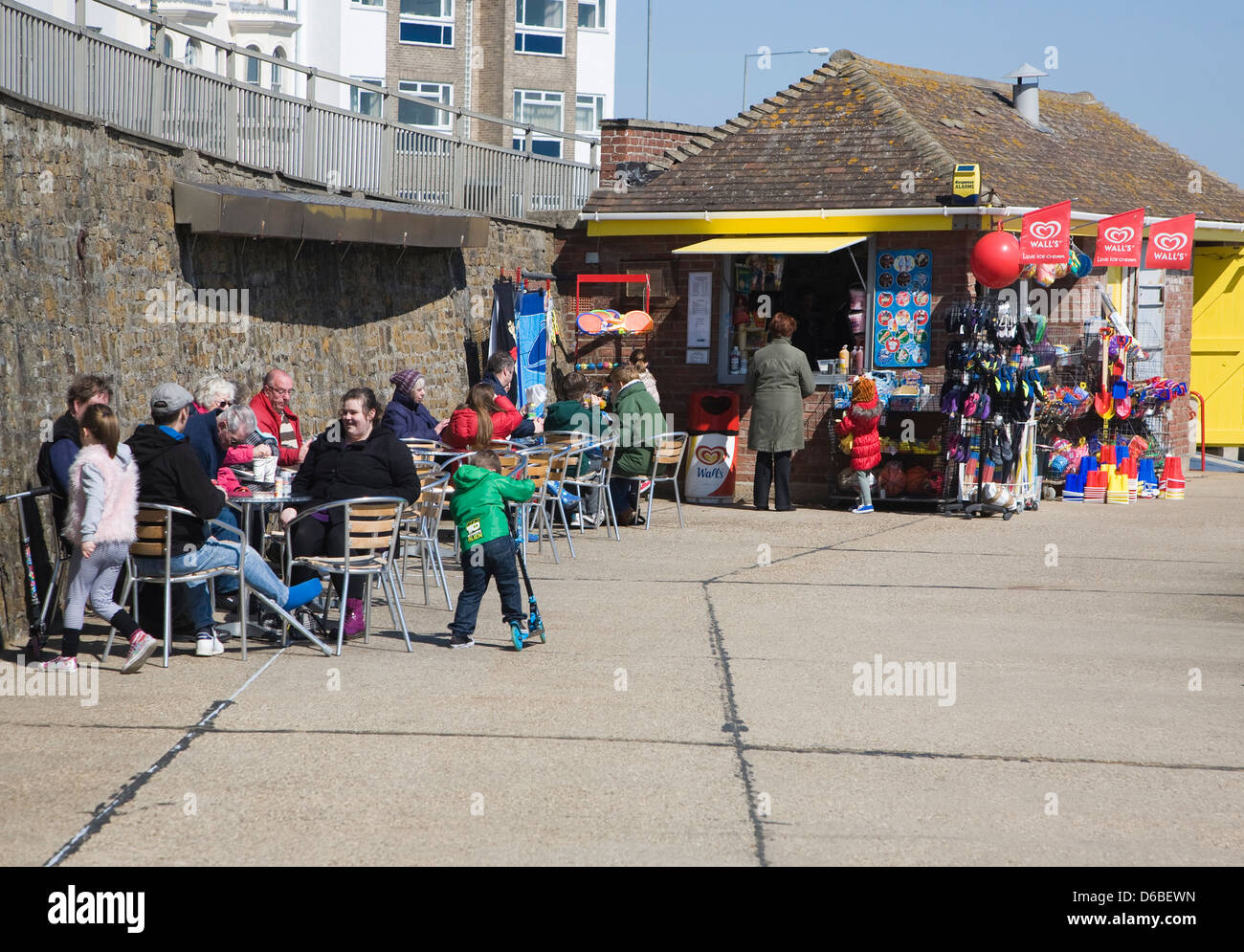Seaside cafe à Walton sur l', Essex, Angleterre  ? Banque D'Images
