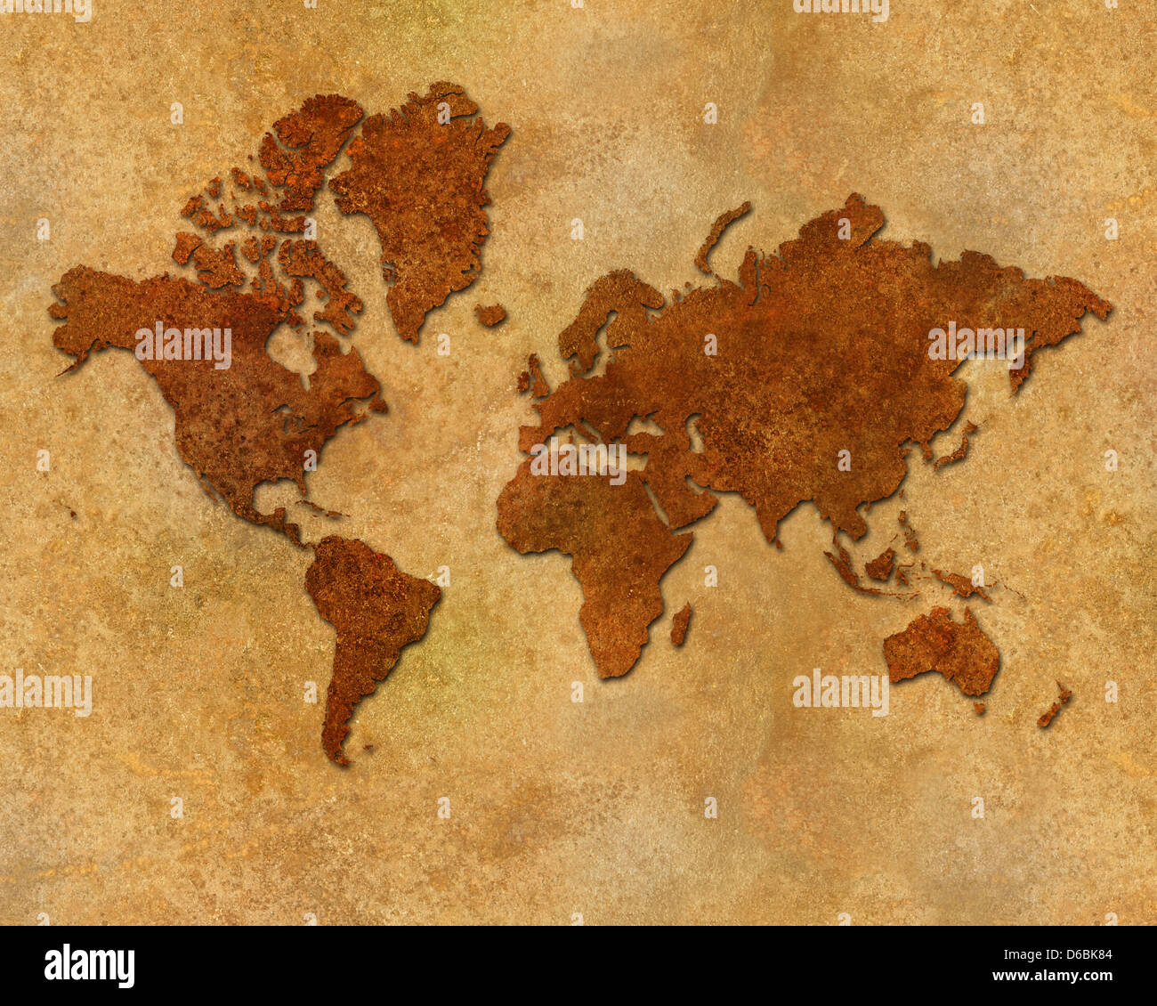 Carte du monde en détresse Banque D'Images