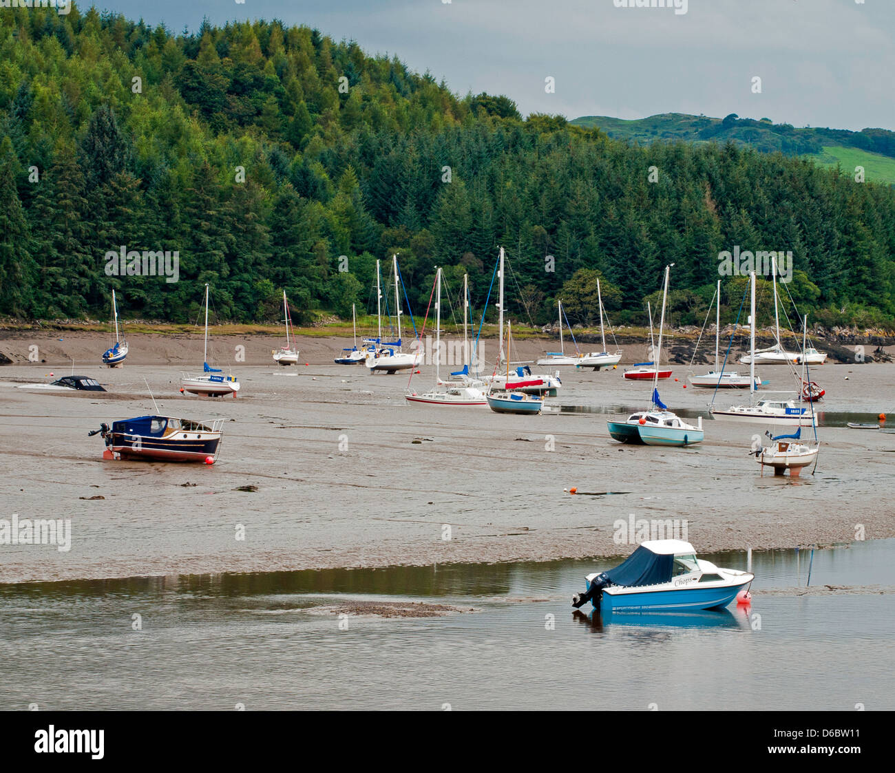 Bateaux à voile à Kippford, Dumfries et Galloway, Écosse Banque D'Images