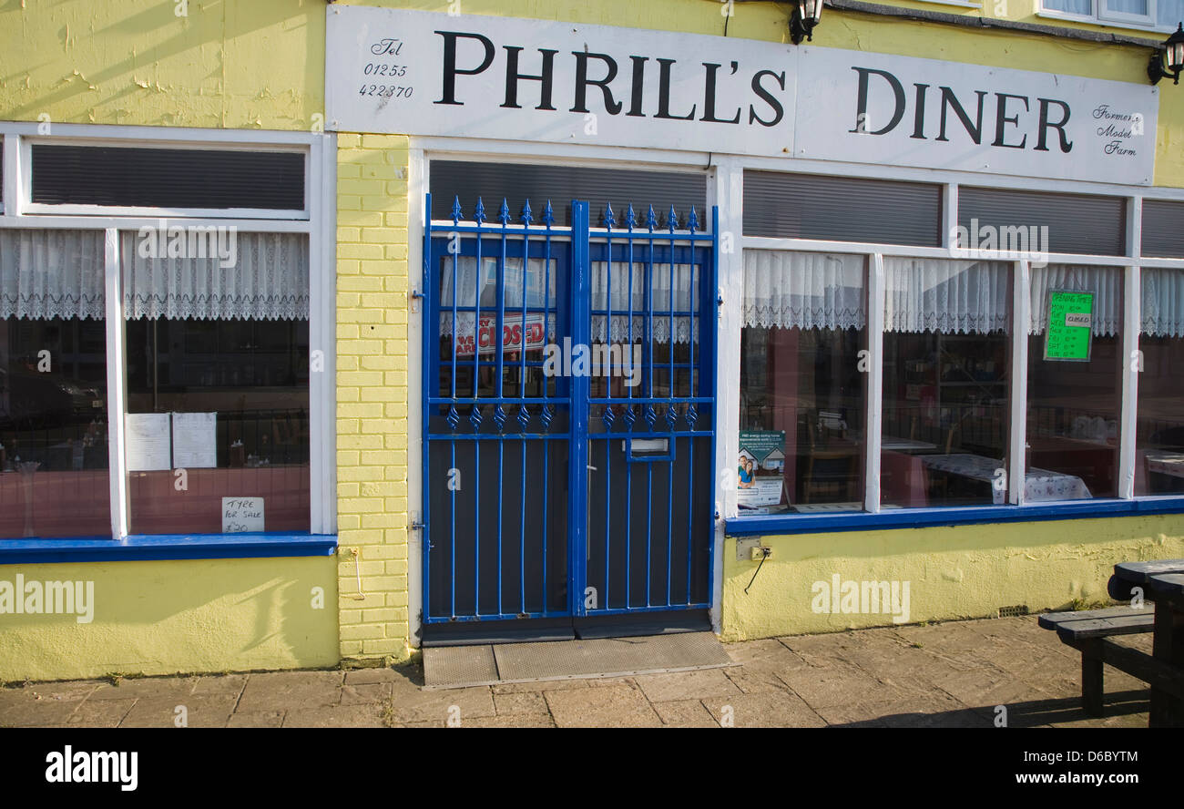 Phrill's Diner cafe à Jaywick, Essex, Angleterre Banque D'Images