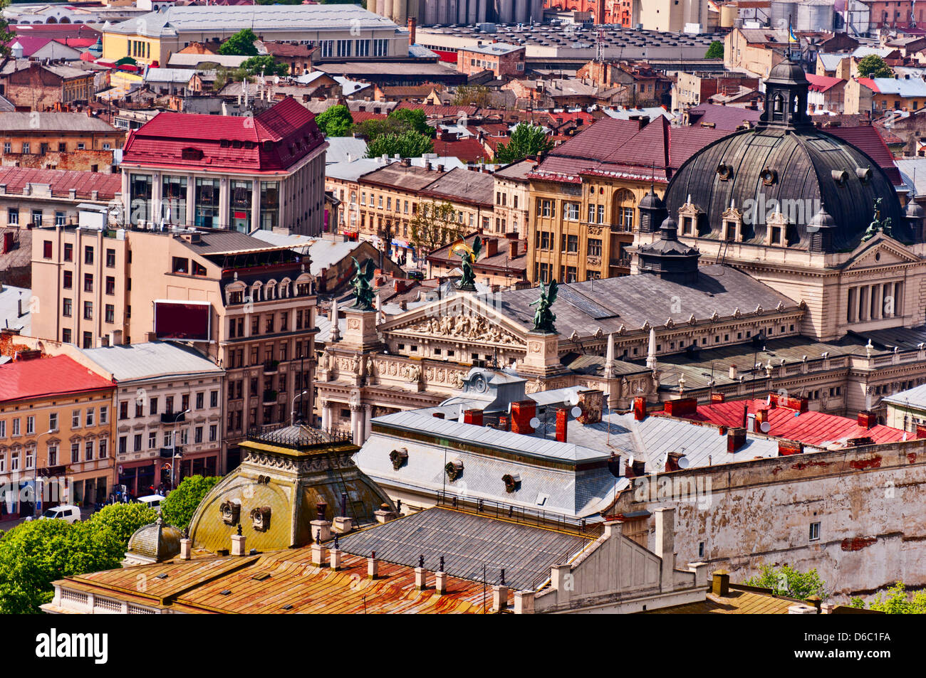 Voir ci-dessus sur l'Ukraine Lviv Banque D'Images