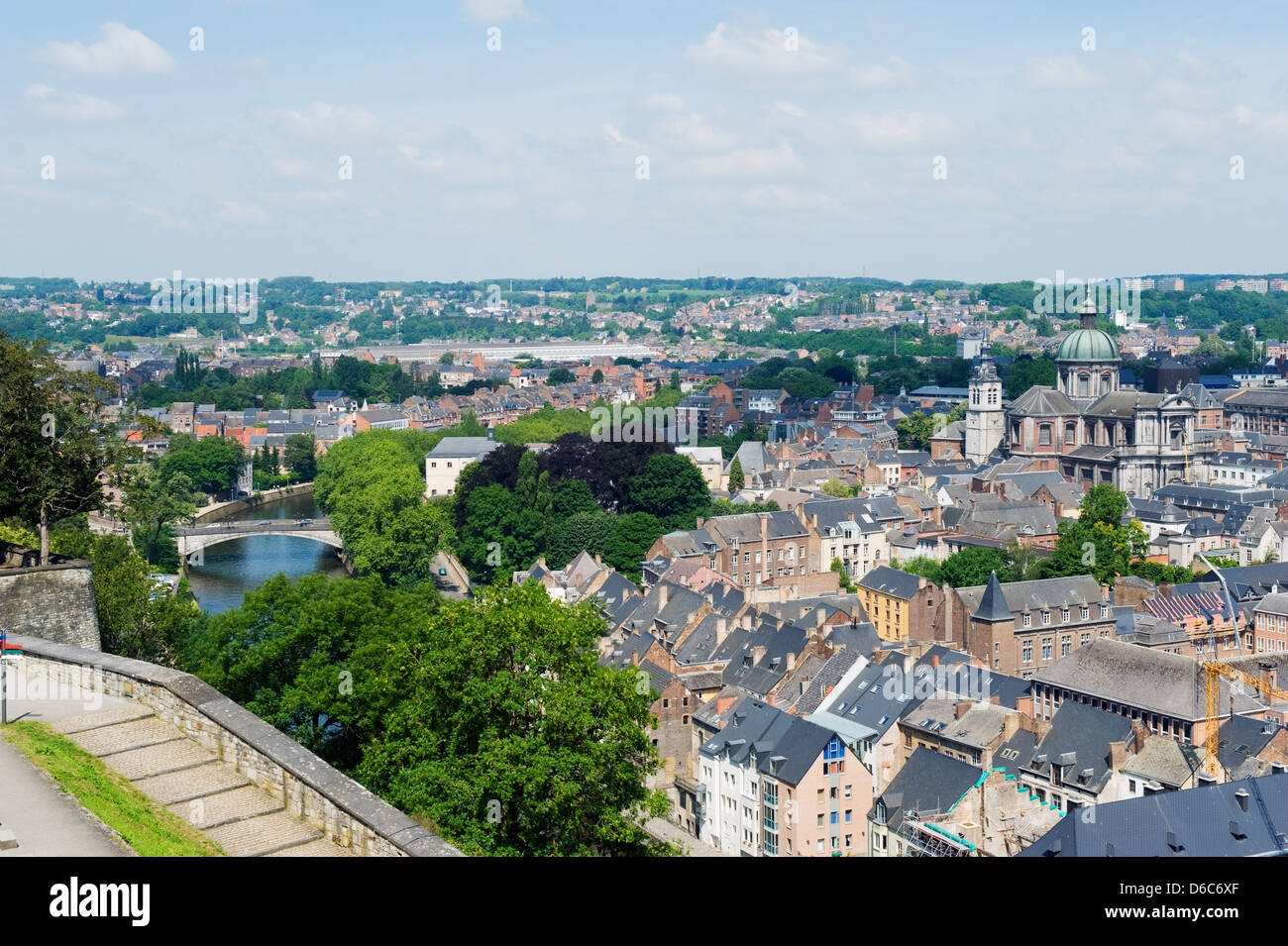 Vue panoramique sur la ville, Namur, Wallonie, Belgique, Europe Banque D'Images