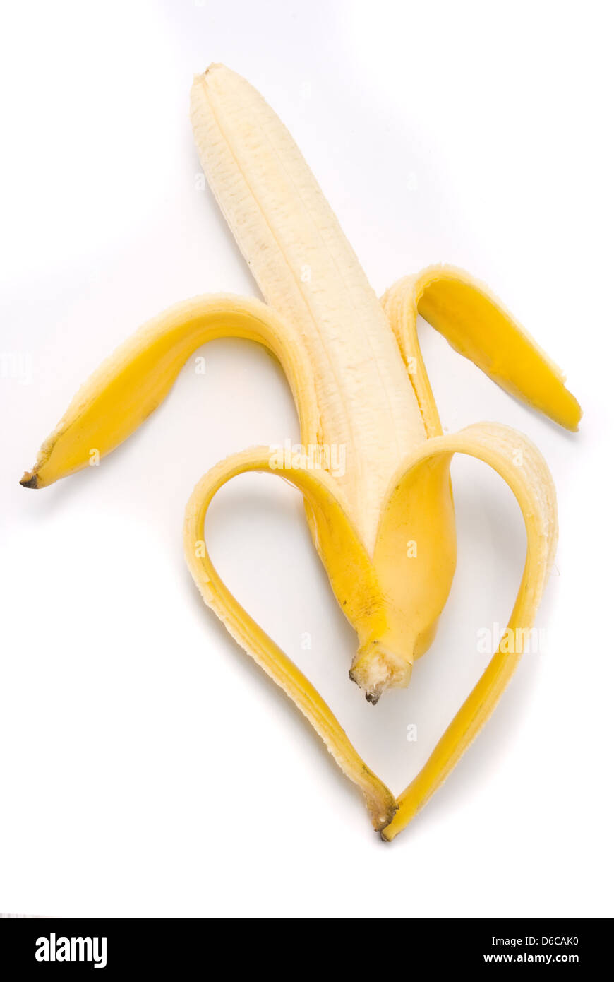 La banane. Symbole du cœur. Banque D'Images