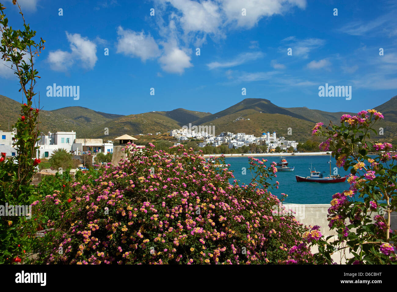 La Grèce, Îles Cyclades, îles grecques, sur la mer Egée, Amorgos, port de Katapola Banque D'Images