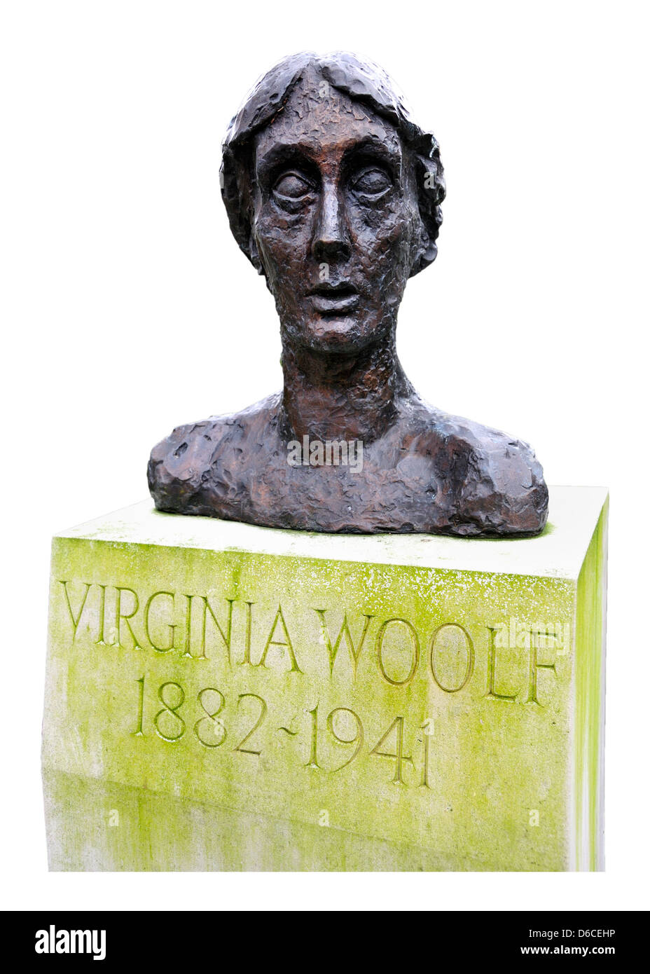 Londres, Angleterre, Royaume-Uni. Bust (2004) de Virginia Woolf (écrivain, 1882-1941) Tavistock Square, Bloomsbury. Banque D'Images