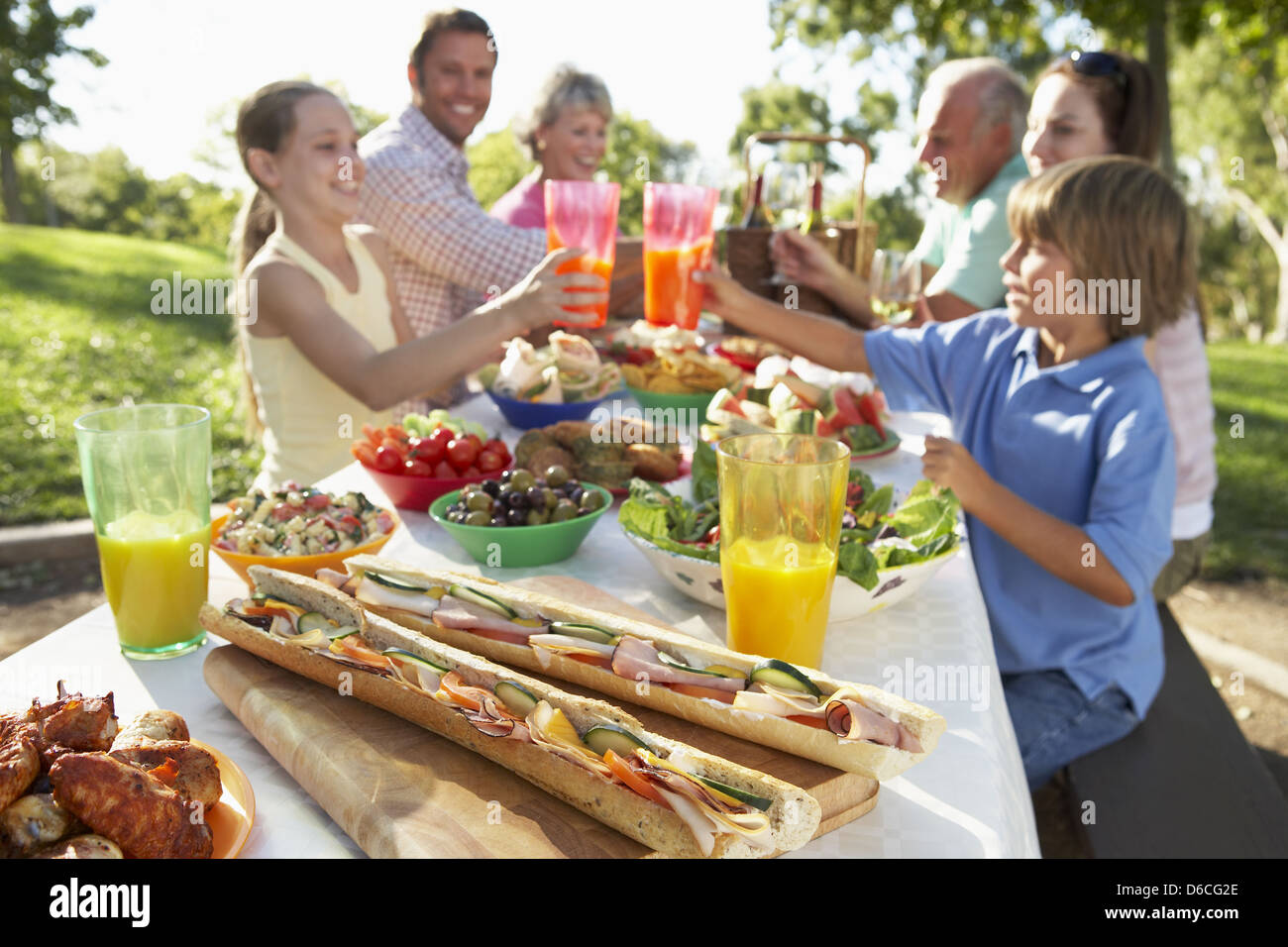 Jardin,pique-nique party,famille fest,sortie en famille Banque D'Images