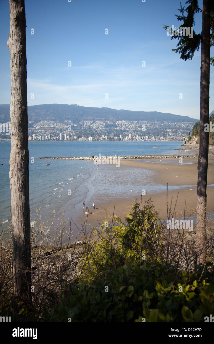 North Vancouver, troisième plage et du Parc Stanley Banque D'Images