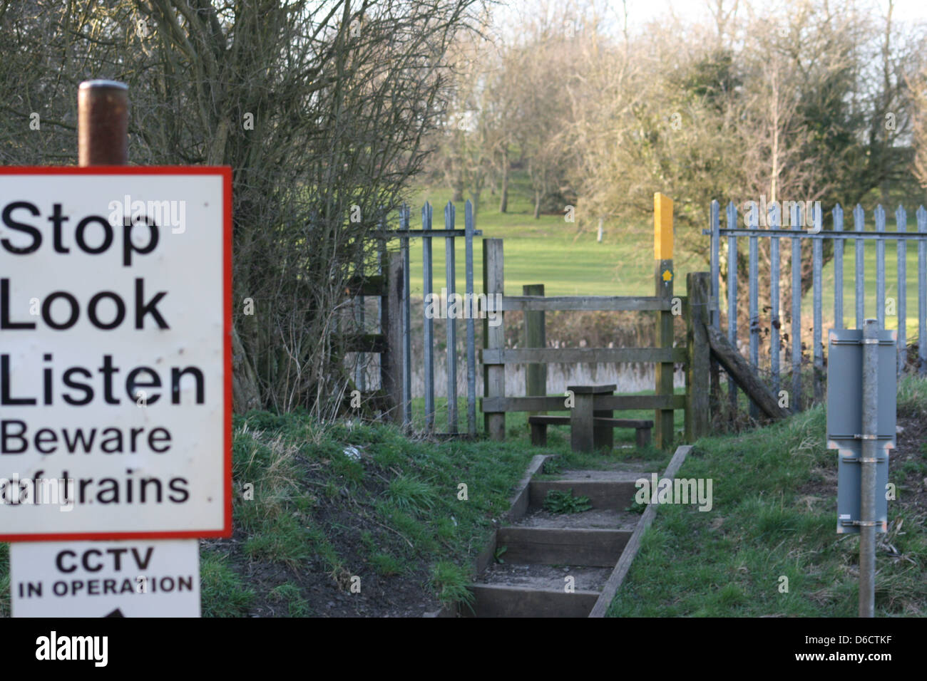 Panneau d'avertissement de fer Banque D'Images