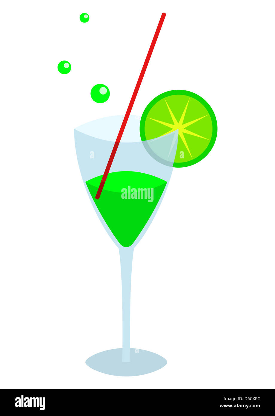 Avec un verre de boisson verte Banque D'Images