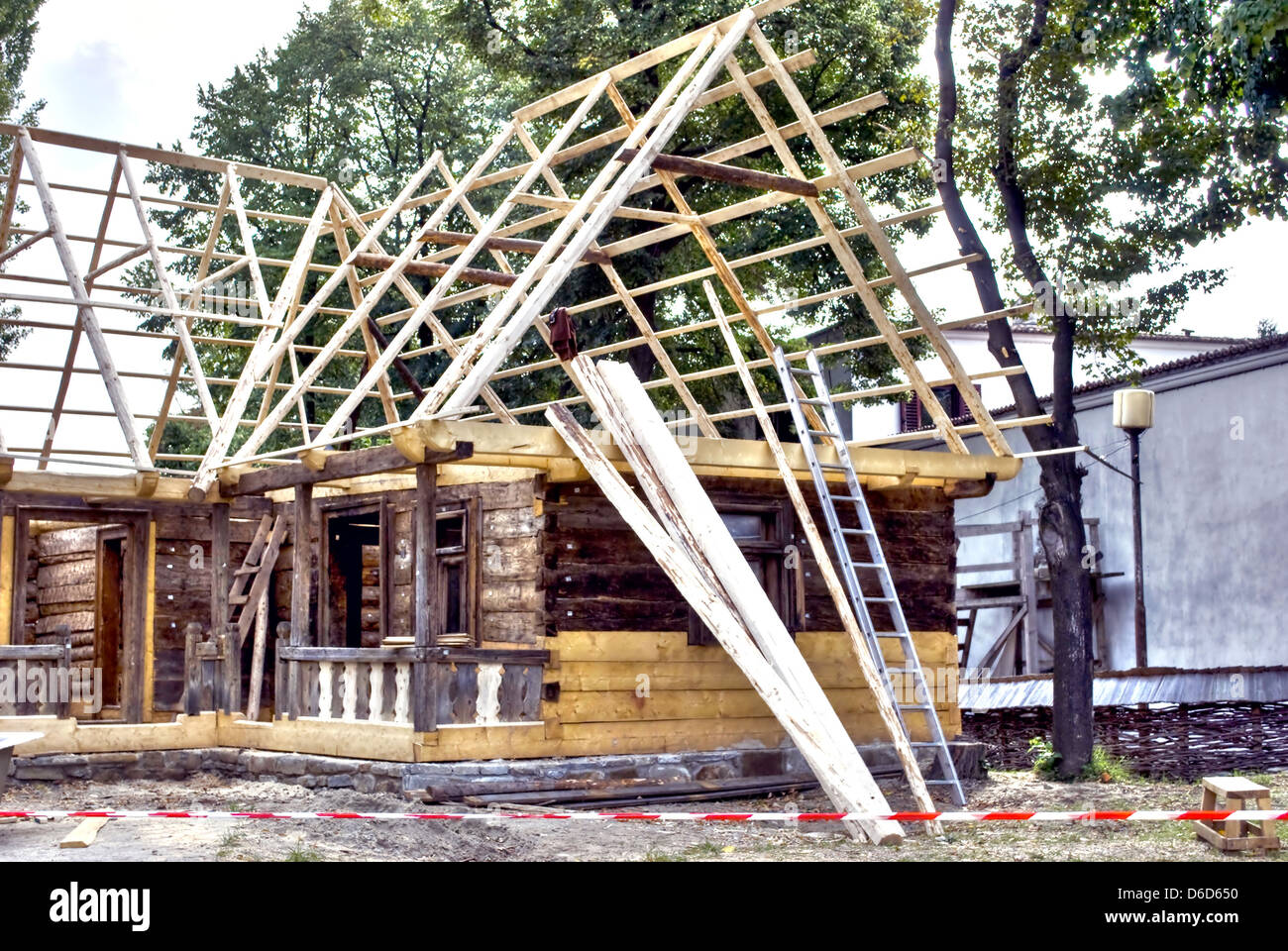 Construction maison en bois Banque D'Images