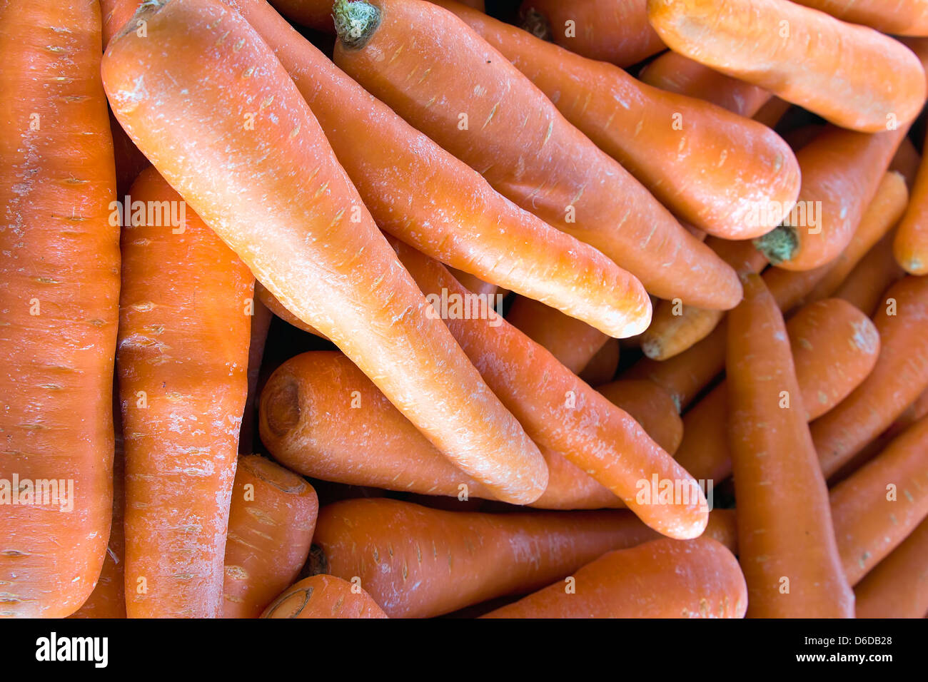 Des carottes à l'Asie du marché en plein air avec l'éclairage naturel libre de contexte Banque D'Images