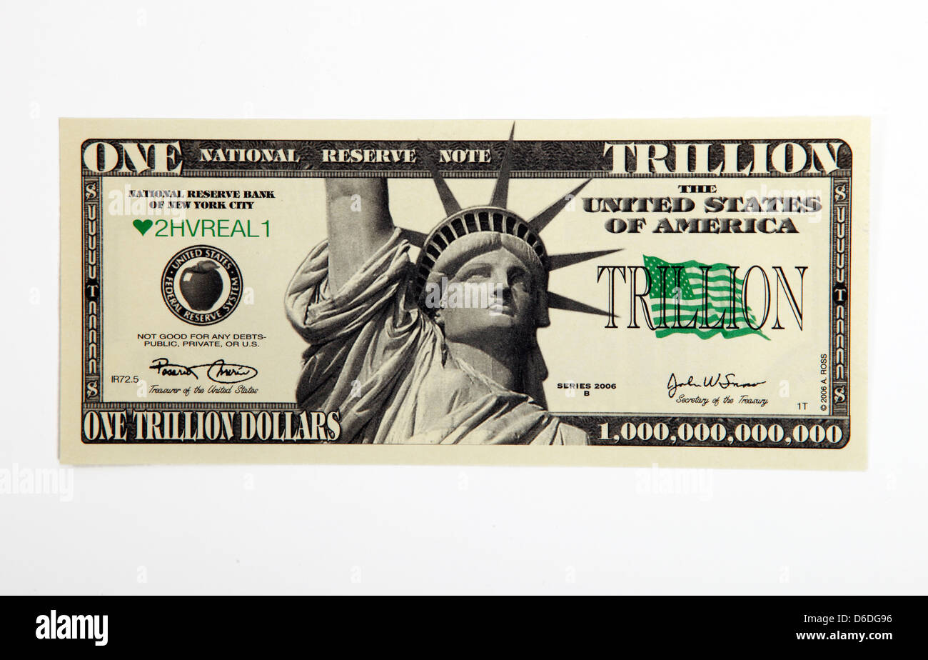 L'un Trillion Dollar note Banque D'Images
