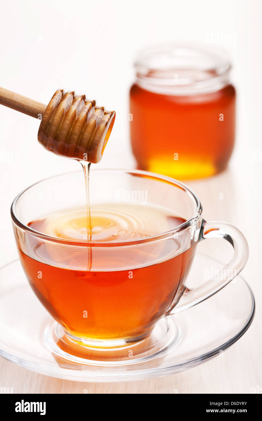 thé au miel Banque D'Images