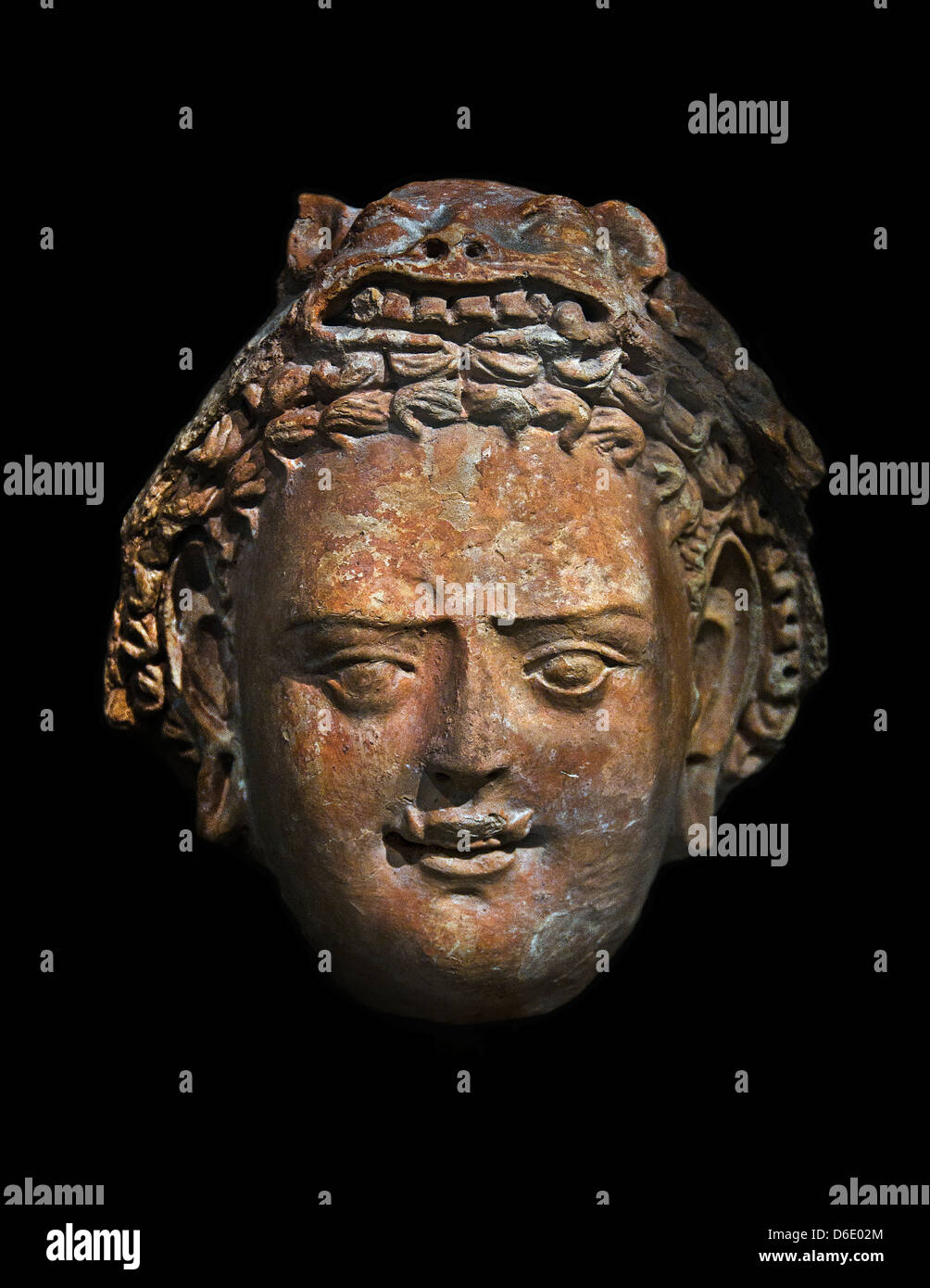 Bodhisattva Head Tumshug Togquz petit temple Xinjiang 4th-5th siècle Chine chinoise Banque D'Images