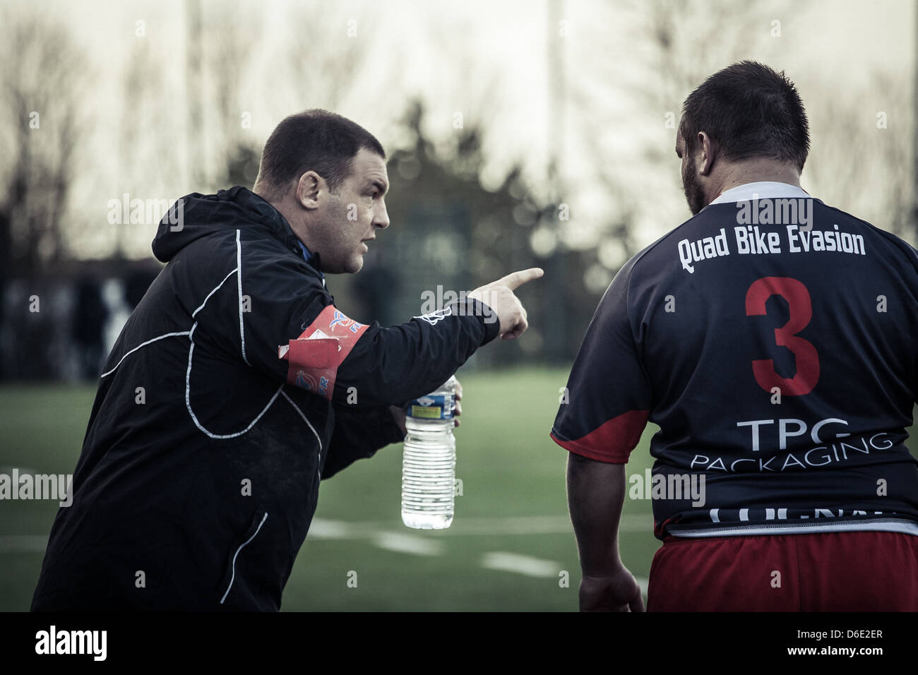 Paris, France - 13 janvier : match de rugby 'Suresnes VS Cognac' score jeu 19:16', le 13 janvier 2013 Paris, France. Banque D'Images