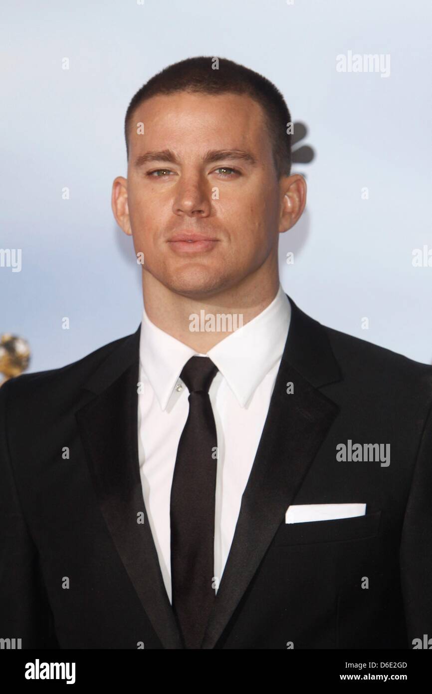 L'acteur Channing Tatum nous pose dans la salle de presse de la 69e assemblée annuelle Golden Globe Awards présenté par la Hollywood Foreign Press Association (dans l'hôtel Beverly Hilton à Los Angeles, USA, le 15 janvier 2012. Photo : Hubert Boesl Banque D'Images