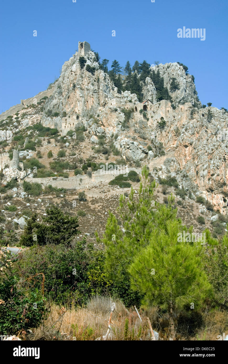 Le nord de Chypre. Au-dessus de Kyrenia. ST. HILARION CASTLE Banque D'Images