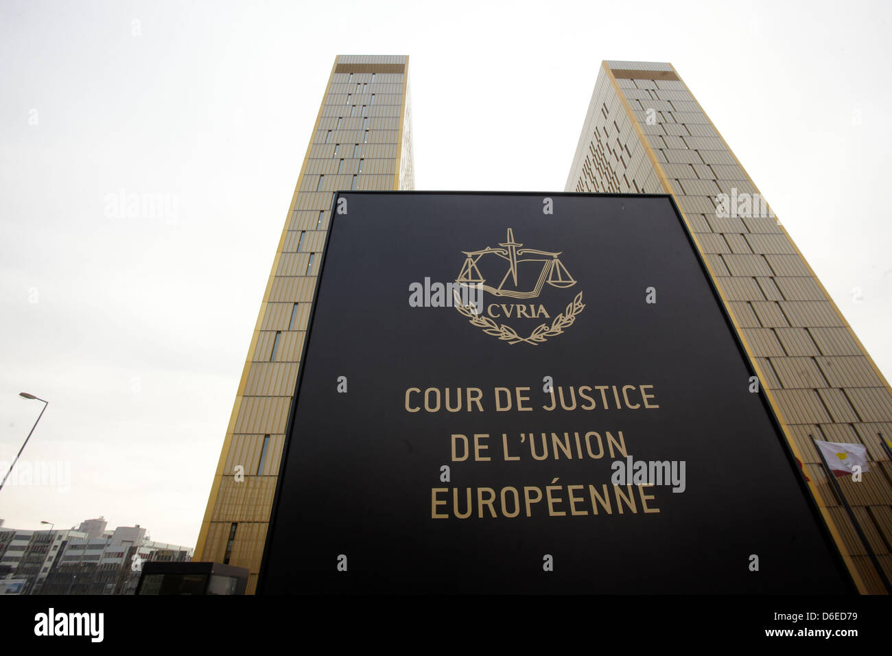 Les tours de la Cour de Justice européenne sont représentés dans la ville de Luxembourg, Luxembourg, le 26 janvier 2012. Photo : Thomas Frey Banque D'Images