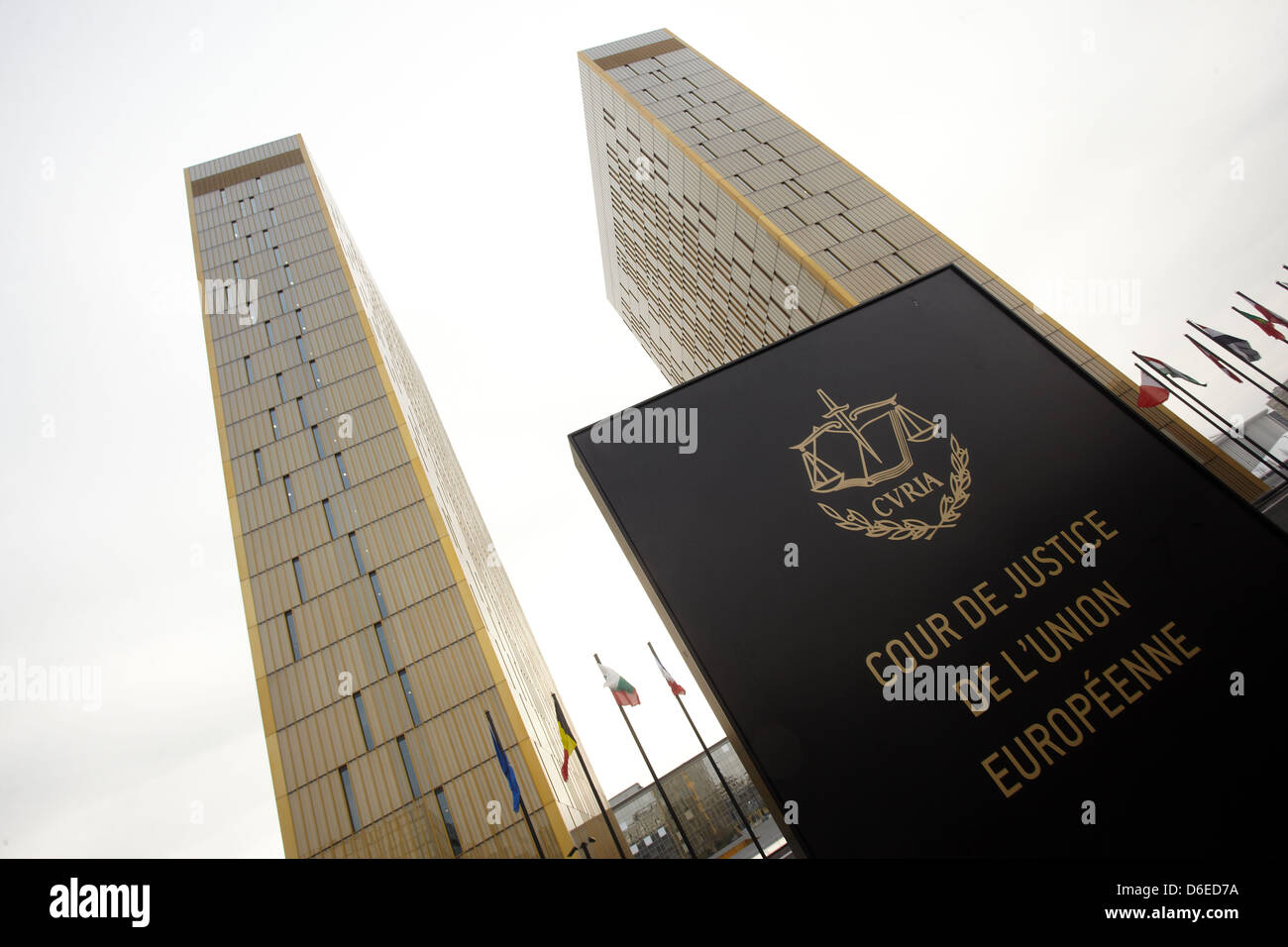 Les tours de la Cour de Justice européenne sont représentés dans la ville de Luxembourg, Luxembourg, le 26 janvier 2012. Photo : Thomas Frey Banque D'Images