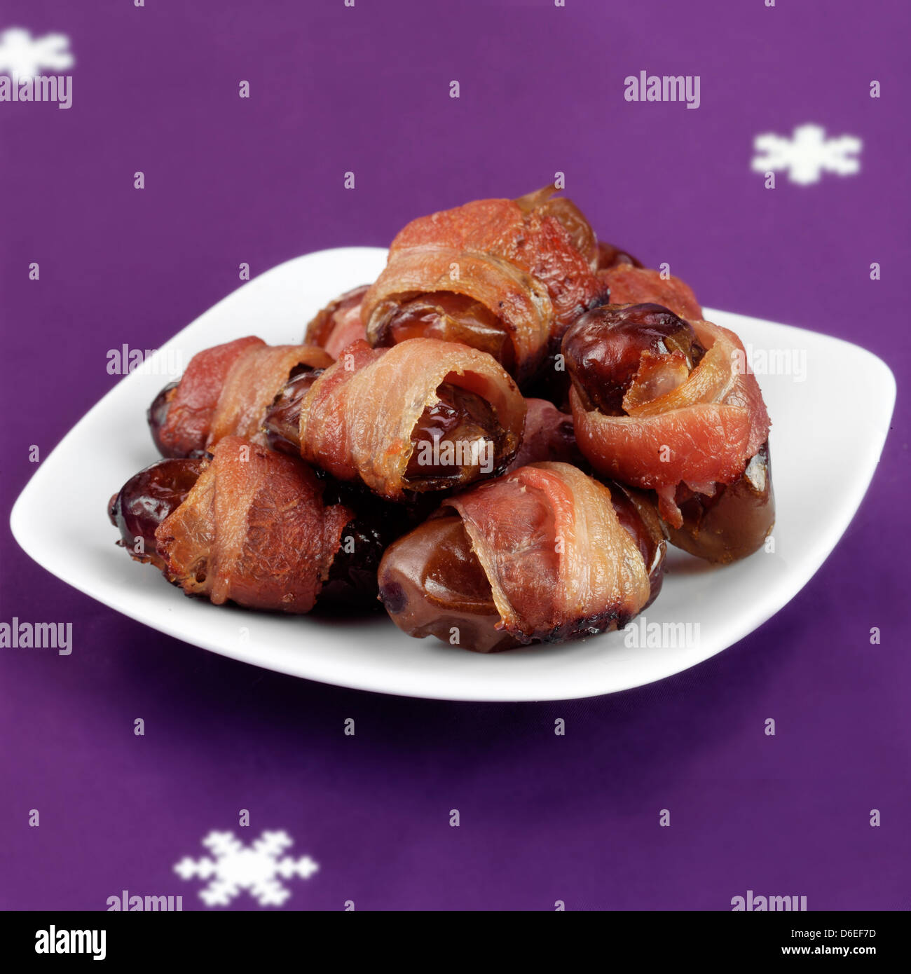 Bacon et Date rolls Banque D'Images