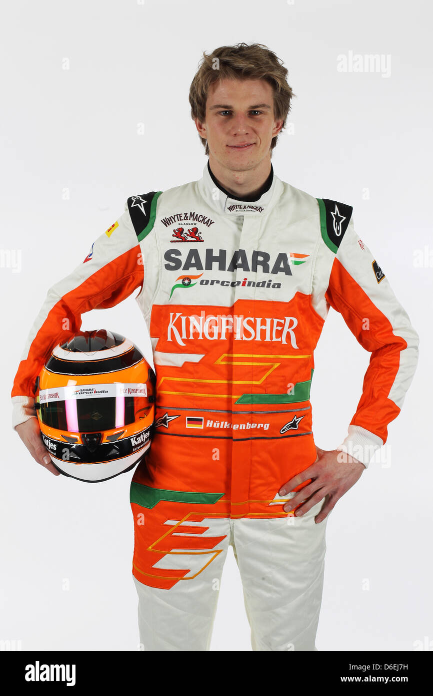 Nico Hülkenberg (GER) - Sahara Force India Formula One Team - Driver Studio Photoshoot - Silverstone, UK, 02.02.2012 - Sahara Force India Formula One Team Copyright libre de droit Banque D'Images