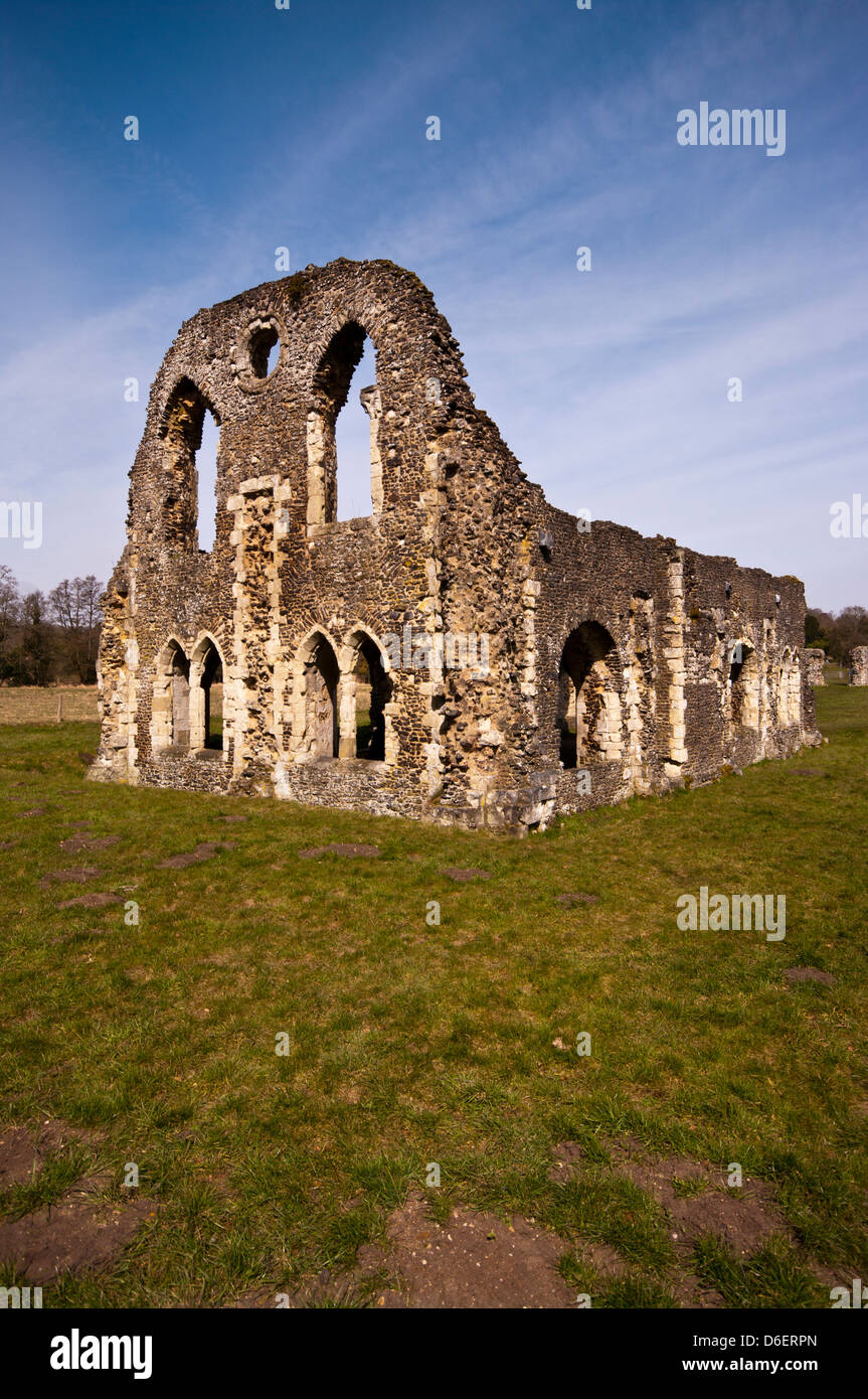 Les ruines de l'abbaye de Waverley Farnham Surrey UK Banque D'Images