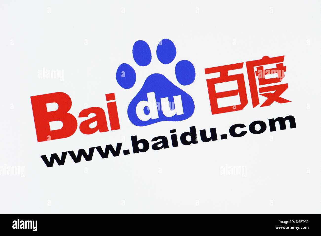 Le moteur de recherche Baidu et Services Web Capture d'écran Banque D'Images
