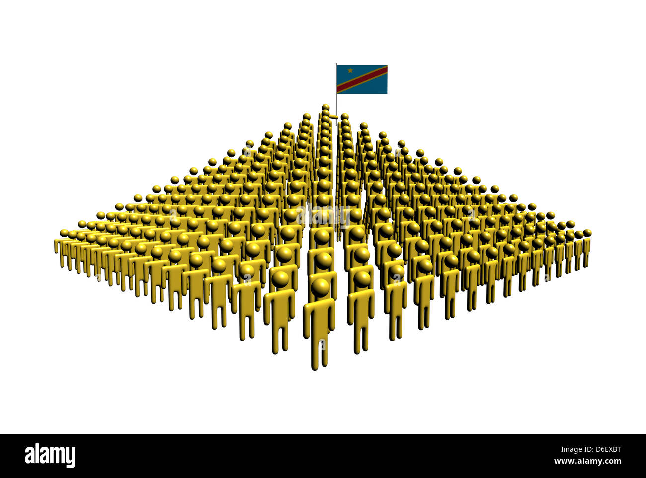 Pyramide de résumé les gens avec la République démocratique du Congo drapeau illustration Banque D'Images