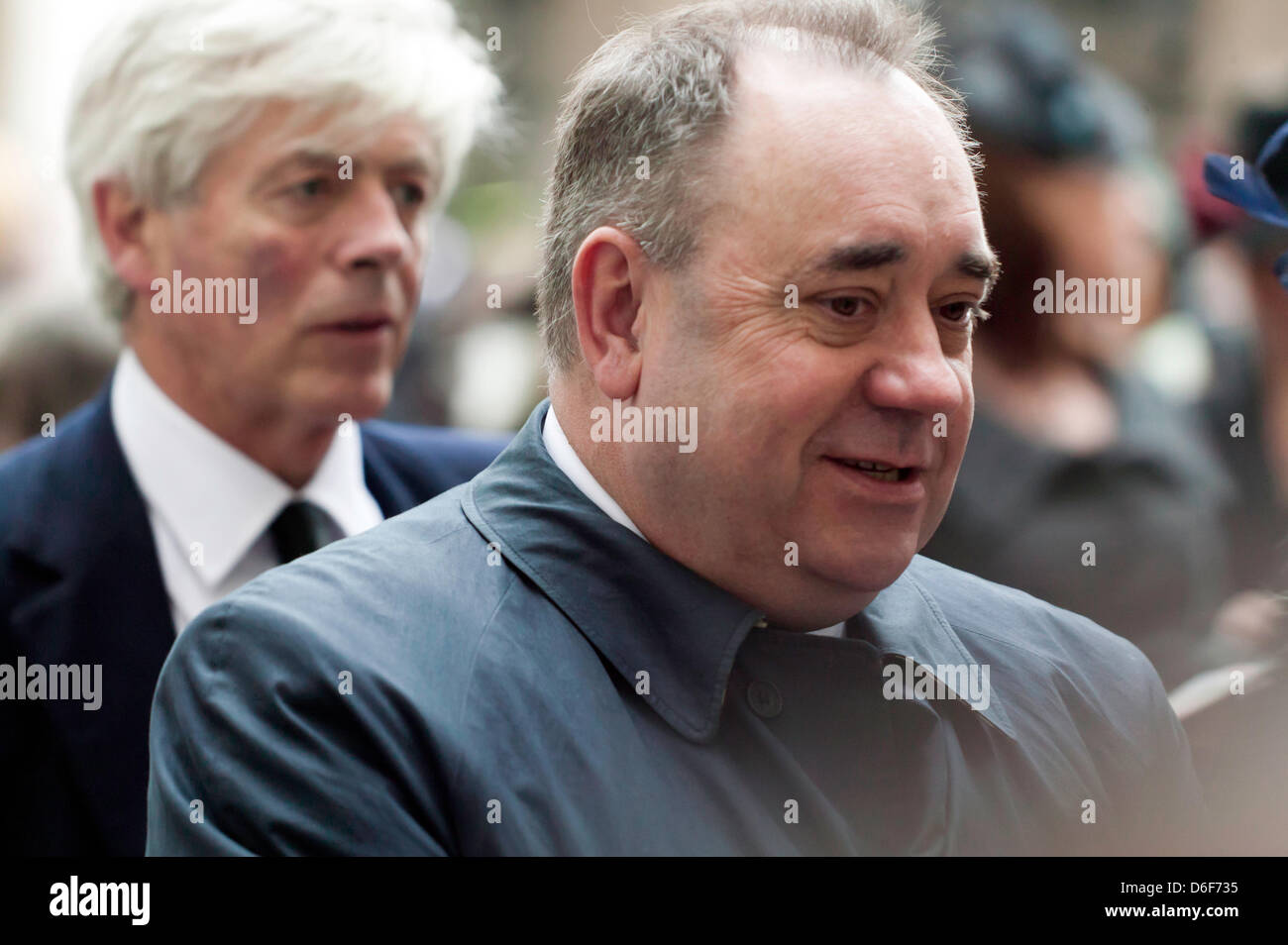 Alex Salmond, leader du Parti national écossais (SNP), attend d'entrer dans la Cathédrale St Paul pour la Baronne Thatcher funeral Banque D'Images