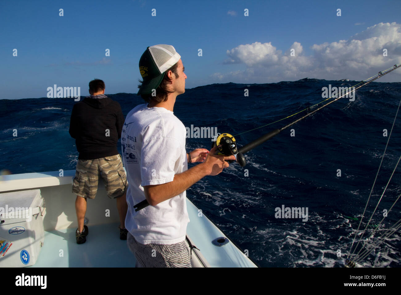 La pêche de la coryphène (mahi-mahi) Ft. Pierce, FL Banque D'Images
