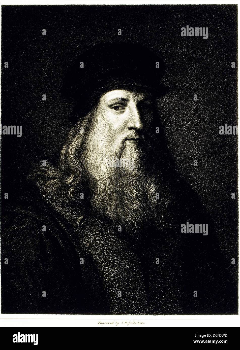 Leonardo da Vinci (1452-1519), peintre, sculpteur, architecte, ingénieur et scientifique, Portrait Banque D'Images
