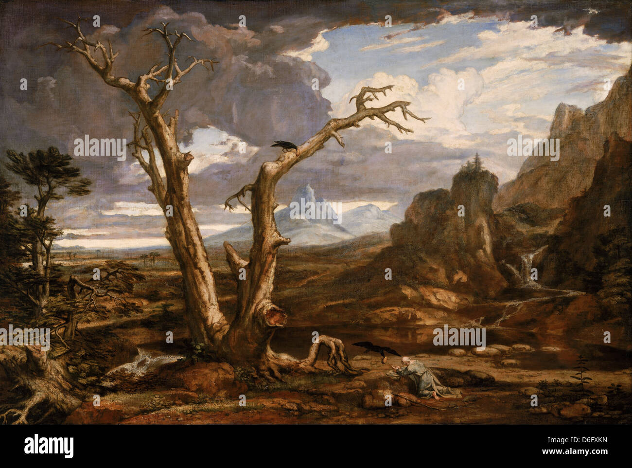Washington Allston, Élie dans le désert, 1818 huile sur toile. Musée des beaux-arts de Boston, Massachusetts Banque D'Images